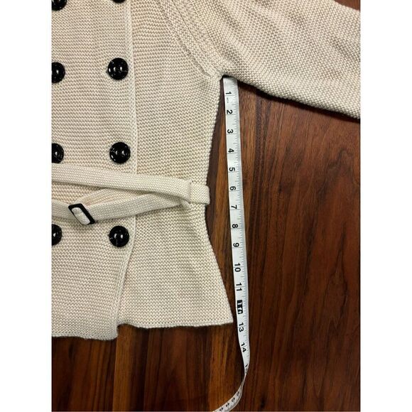 Burberry Kids' Cream Belted Knit Alpaca Blend Double Breasted Sweater Size Large - Picture 4 of 12